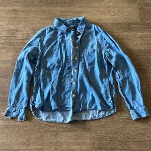 Banana Republic Casual Blue Denim Button Down Shirt